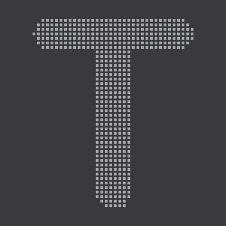 A Grey Icon Isolated on a Grey Background - Tの写真素材