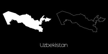 A Map of the country of Uzbekistanの写真素材