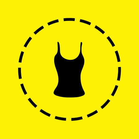 A black Icon Isolated on a yellow Background - Vest Topの写真素材
