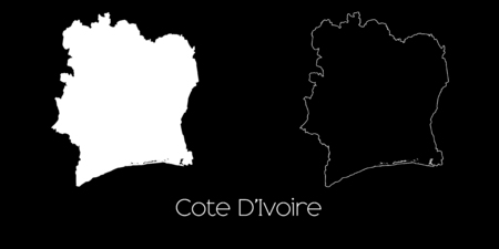 A Map of the country of Cote Divoireの写真素材