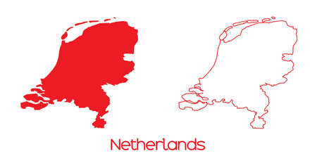 A Map of the country of Netherlandsの写真素材