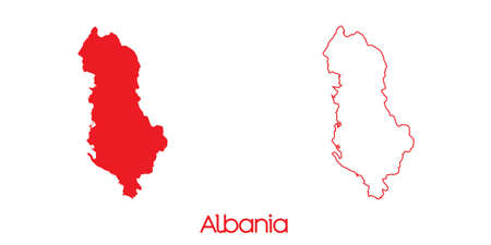 A Map of the country of Albaniaの写真素材