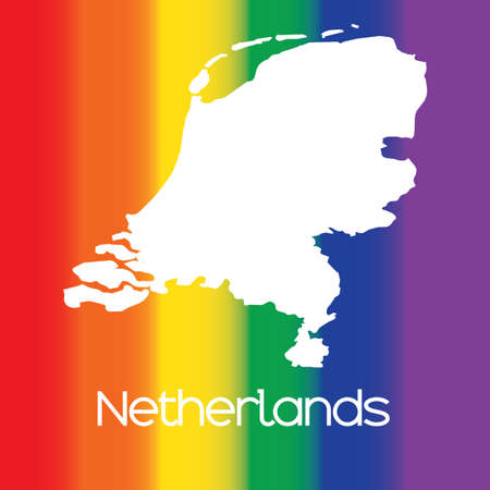 A Map of the country of Netherlandsの写真素材