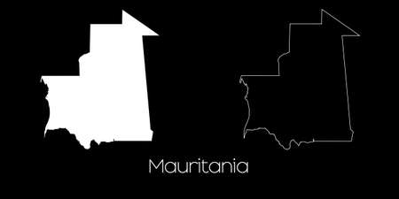 A Map of the country of Mauritaniaの写真素材