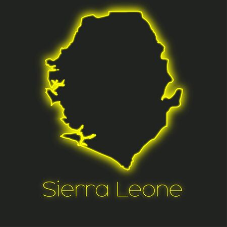A Neon outline of Sierra Leoneの写真素材