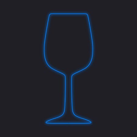A Neon Icon Isolated on a Black Background - Wine Glassの写真素材