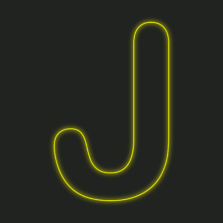 A Neon Icon Isolated on a Black Background - Jの写真素材