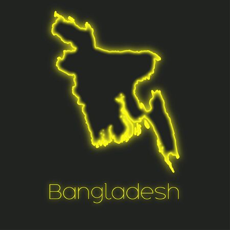 A Neon outline of Bangladeshの写真素材