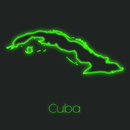 A Neon outline of Cubaの写真素材