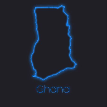A Neon outline of Ghanaの写真素材