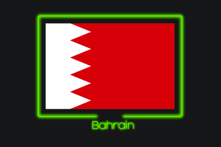 A Flag Illustration With a Neon Outline of Bahrainの写真素材