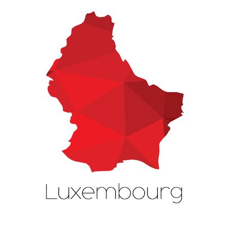 A Map of the country of Luxembourgの写真素材