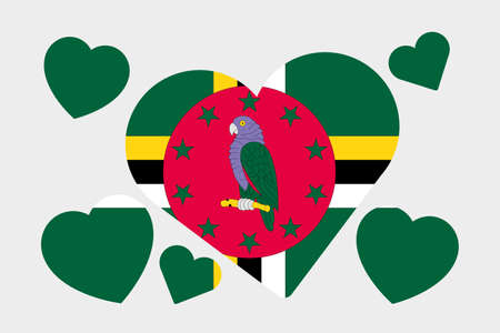 A 3D Isometric Flag Illustration of the country of Dominicaの写真素材