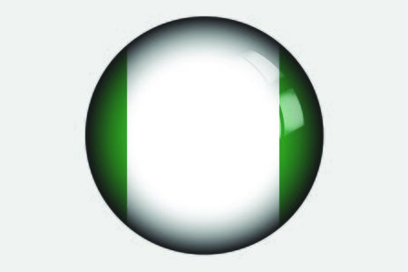 A 3D Isometric Flag Illustration of the country of Nigeriaの写真素材