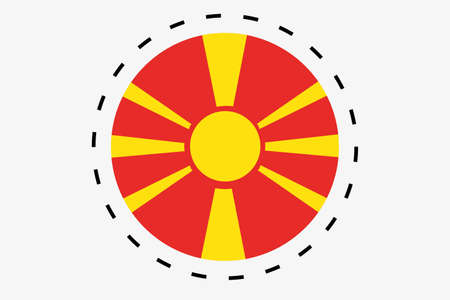 A 3D Isometric Flag Illustration of the country of Macedoniaの写真素材