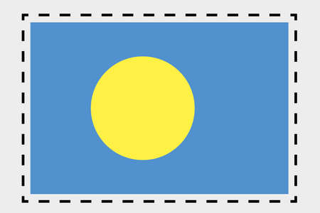 A 3D Isometric Flag Illustration of the country of Palauの写真素材