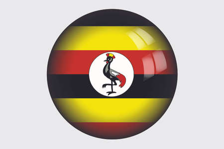A 3D Isometric Flag Illustration of the country of Ugandaの写真素材