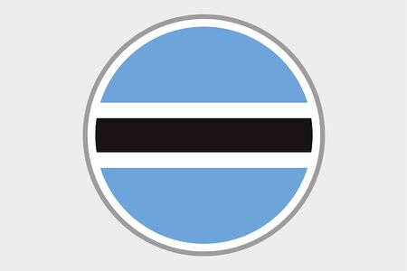 A 3D Isometric Flag Illustration of the country of Botswanaの写真素材
