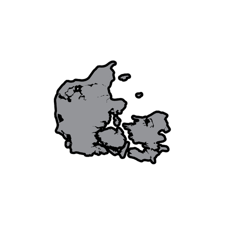 A Map of the country of Denmarkの写真素材