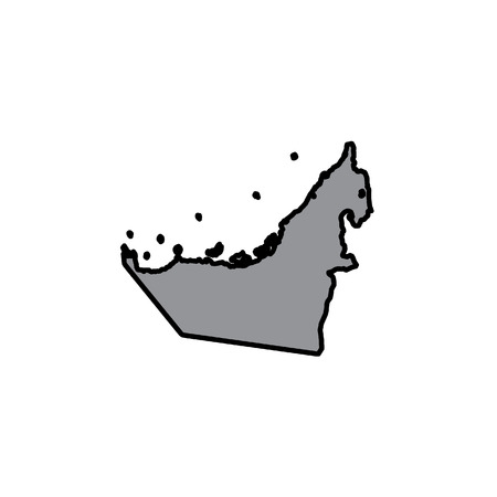 A Map of the country of UnitedArabEmiratesの写真素材