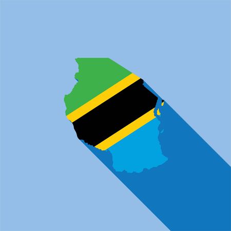 Illustrated Country Shape with the Flag inside of Tanzaniaの写真素材