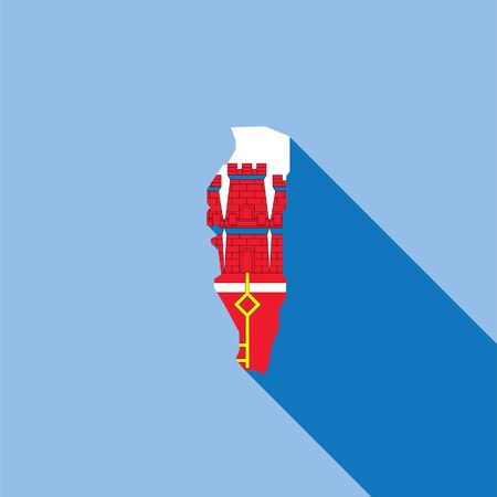 Illustrated Country Shape with the Flag inside of Gibraltarの写真素材