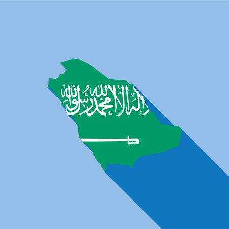 Illustrated Country Shape with the Flag inside of Saudi Arabiaの写真素材