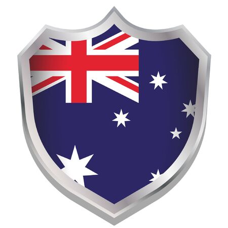 A Shield Illustration with the flag for the country of Australiaのイラスト素材