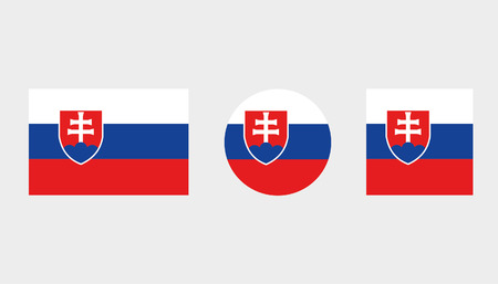 Flag Illustrations of the country  of Slovakiaのイラスト素材