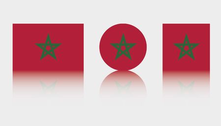 Three Flag Illustrations of the country of Moroccoのイラスト素材