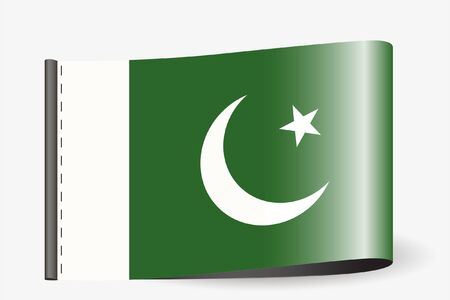 A Flag Illustration on a textile label for the country of  Pakistanのイラスト素材