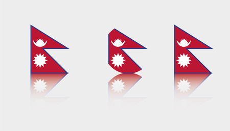 Three Flag Illustrations of the country of Nepalのイラスト素材