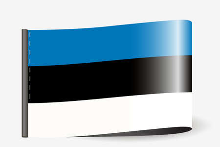 A Flag Illustration on a textile label for the country of  Estoniaのイラスト素材