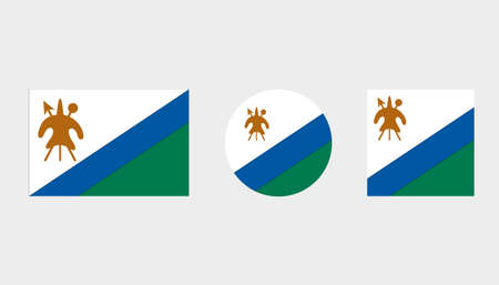 Flag Illustrations of the country  of Lesothoのイラスト素材