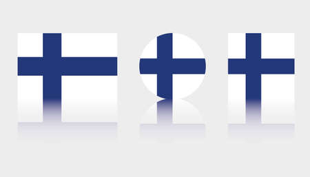 Three Flag Illustrations of the country of Finlandのイラスト素材