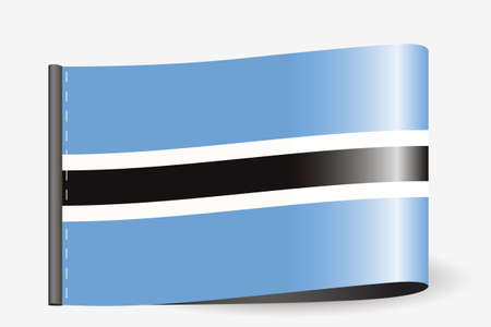 A Flag Illustration on a textile label for the country of  Botswanaのイラスト素材