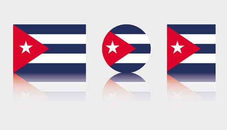 Three Flag Illustrations of the country of Cubaのイラスト素材