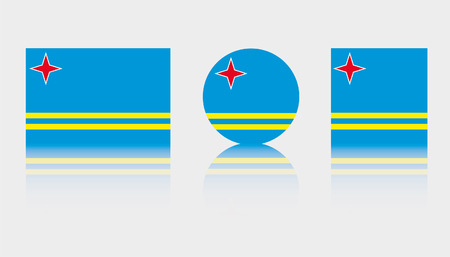 Three Flag Illustrations of the country of Arubaのイラスト素材