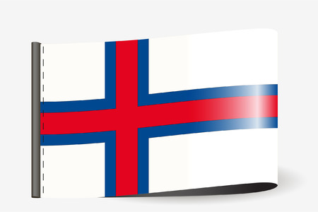 A Flag Illustration on a textile label for the country of  Faroe Islandsのイラスト素材
