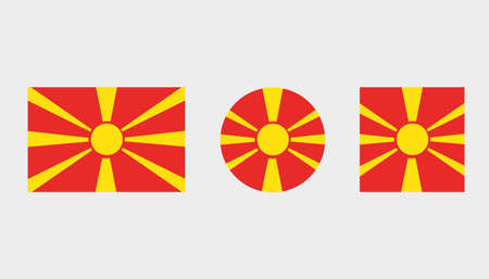 Flag Illustrations of the country  of Macedoniaのイラスト素材