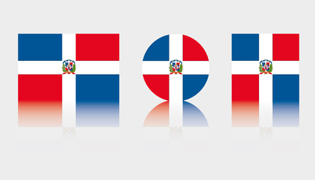 Three Flag Illustrations of the country of Dominican Republicのイラスト素材