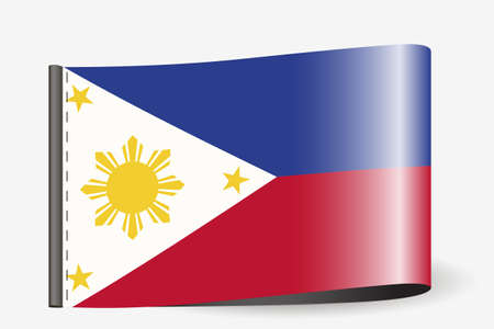 A Flag Illustration on a textile label for the country of  Philippinesのイラスト素材