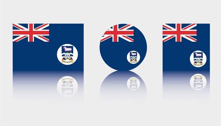 Three Flag Illustrations of the country of Falkland Islandsのイラスト素材