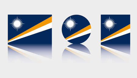 Three Flag Illustrations of the country of Marshall Islandsのイラスト素材