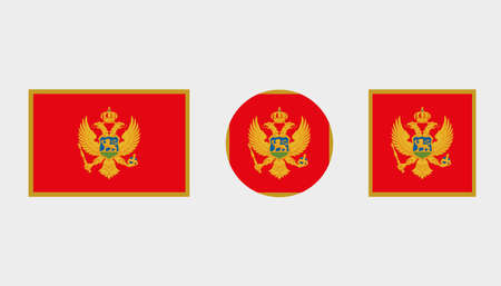 Flag Illustrations of the country  of Montenegroのイラスト素材