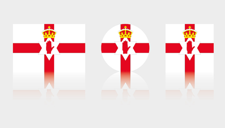 Three Flag Illustrations of the country of Northern Irelandのイラスト素材