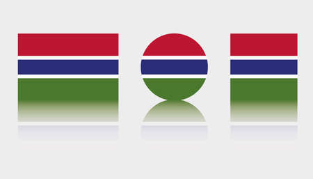 Three Flag Illustrations of the country of Gambiaのイラスト素材