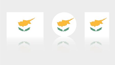 Three Flag Illustrations of the country of Cyprusのイラスト素材