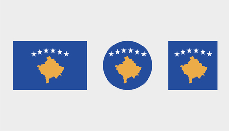 Flag Illustrations of the country  of Kosovoのイラスト素材