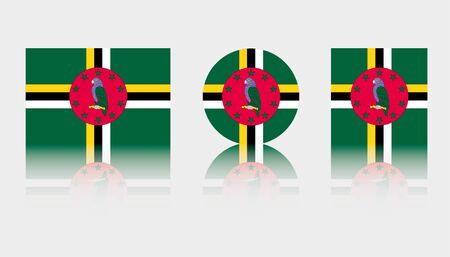 Three Flag Illustrations of the country of Dominicaのイラスト素材